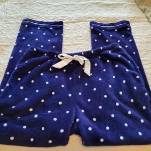 4/$15 SALE Pajama Mania | Blue & White Polka Dot Fuzzy Sweatpants Lounge Large